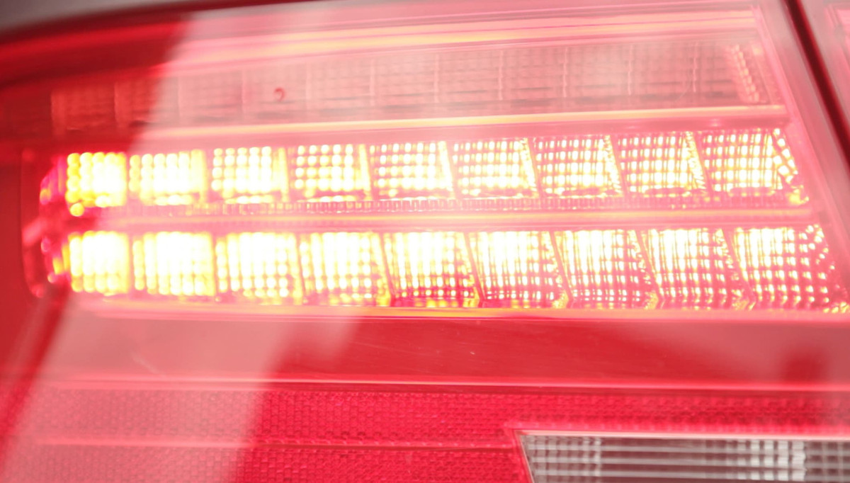 Brake light of a car on the grounds of Easy Airport Parking at Frankfurt-Hahn Airport (HHN)